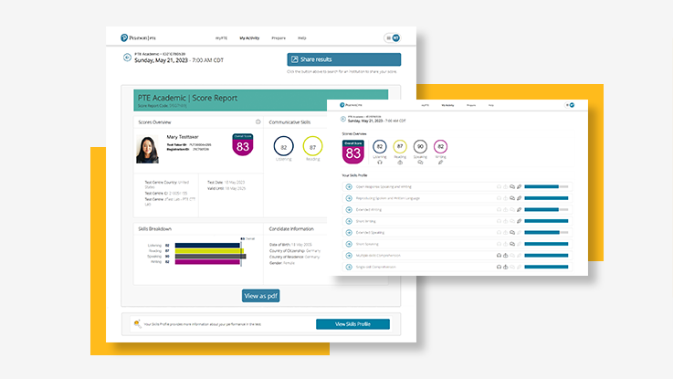 Obtain PTE English certificate online